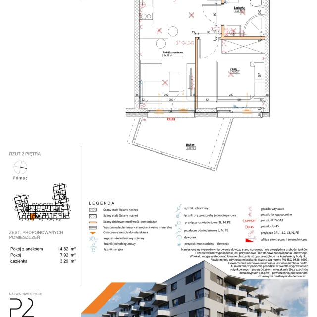 Rzut mieszkania Przyjaciół 2 M.2.21
